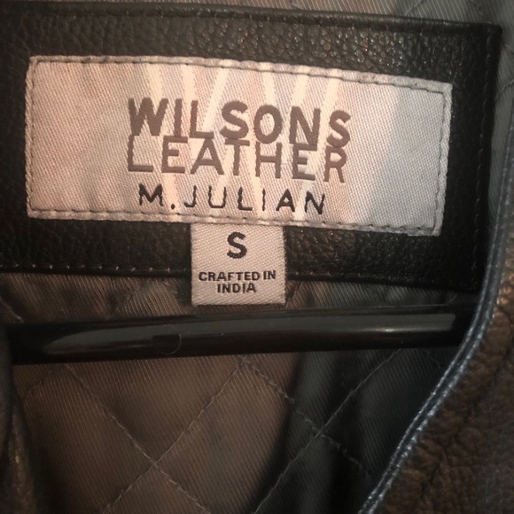 90s Banded Collar Leather Jacket - Picture 3 of 8